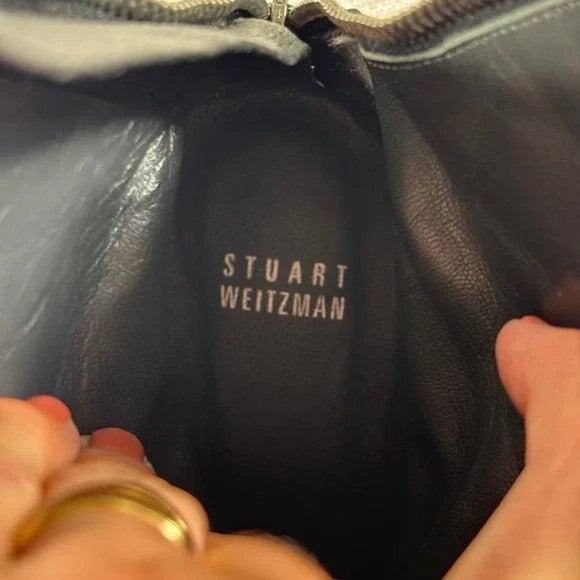 Stuart Weitzman Leather Moto Boots - 8.5 - Picture 3 of 8